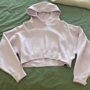 Pastel Purple Cropped Sweater/Sweatshirt with Oversized Sleeves